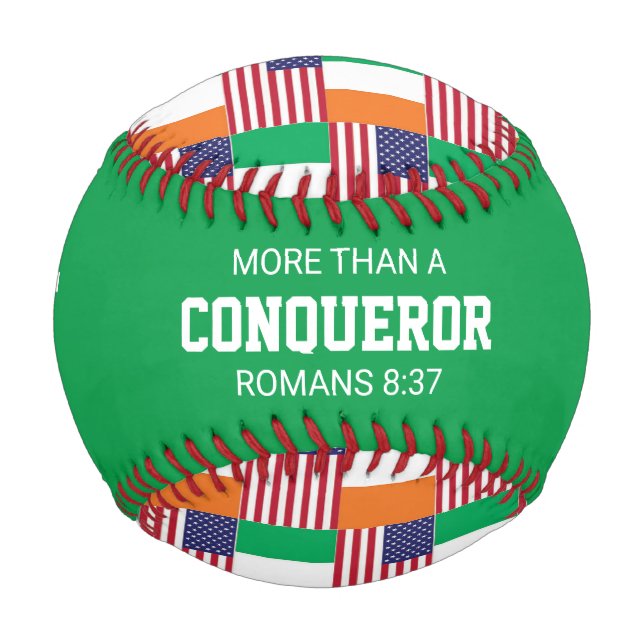 Balle De Baseball DRAPEAU Patriotique IRLANDAIS AMÉRICAIN (Devant)