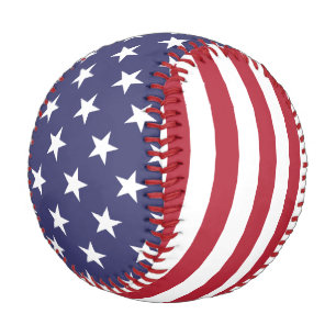 Balle De Baseball Drapeau Patriotique Rouge Blanc Bleu Étoiles Et Fr