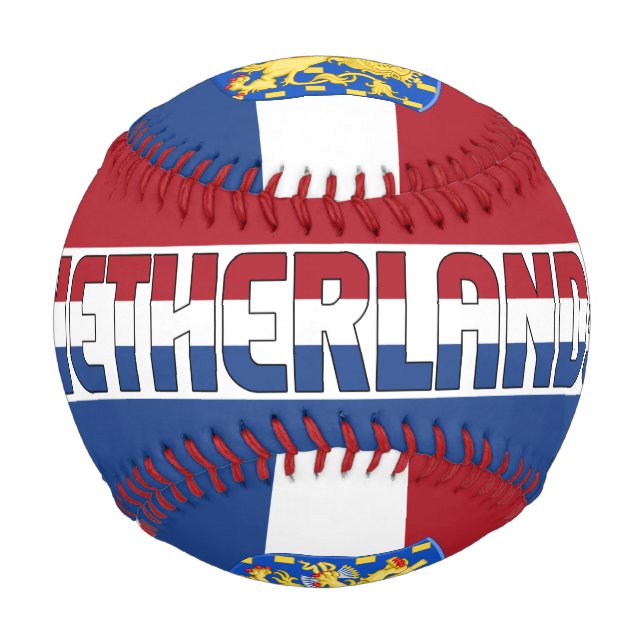 Balle De Baseball Drapeau Pays-Bas et blason Patriotique (Devant)