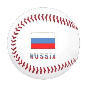 Balle De Baseball Drapeau russe Russie Personnalisation noire