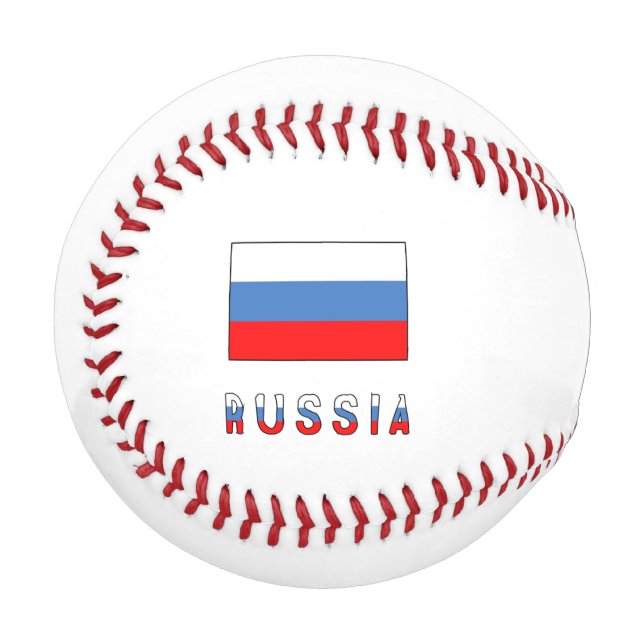 Balle De Baseball Drapeau russe Russie Personnalisation noire  (Devant Gauche)