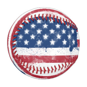 Balle De Baseball Drapeau Splatter Peint USA