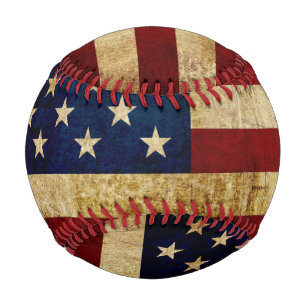 Balle De Baseball Drapeau USA / Grunge
