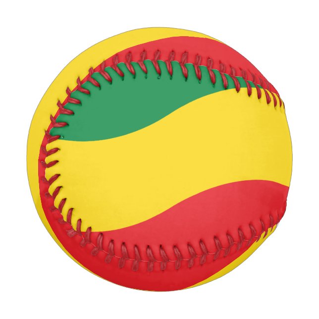 Balle De Baseball Drapeau vert, or (jaune) et rouge (Dos Droite)