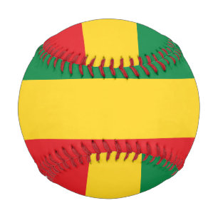 Balle De Baseball Drapeau vert, or (jaune) et rouge