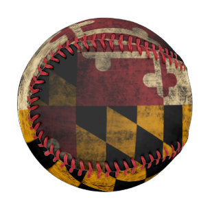 Balle De Baseball Drapeau Vintage patriotique du Maryland