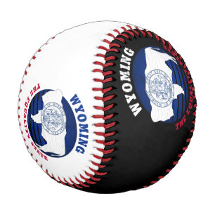 BALLE DE BASEBALL DRAPEAU WYOMOMING EQUALITY STATE