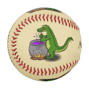 Balle De Baseball Drôle alligator vert cuisine dessin animé