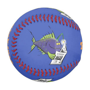 Balle De Baseball Drôle caricature de poisson de pêcheur