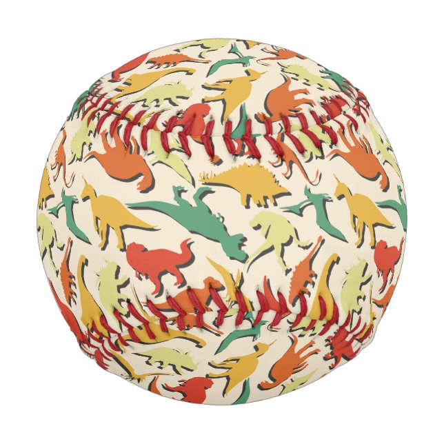 Balle De Baseball Drôle coloré motif dino BD dinosaure (Devant)