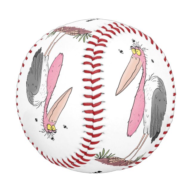 Balle De Baseball Drôle dessin animé de cigogne en marabou (Angle)