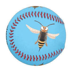 Balle De Baseball Drôle dessin animé de guêpe à cornet en colère