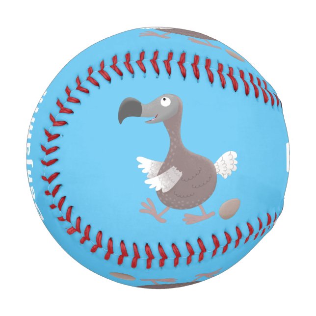 Balle De Baseball Drôle dessin animé d'oiseau de dodo (Devant Gauche)