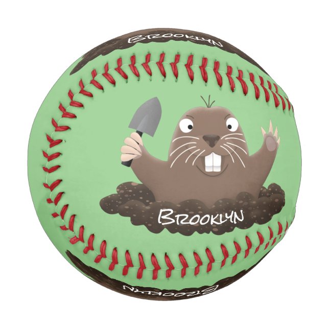 Balle De Baseball Drôle gopher de poche creusant dessin dessin de de (Devant Gauche)