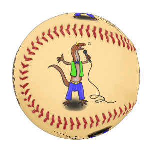 Balle De Baseball Drôle lézard chantant avec bande dessinée de micro