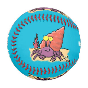 Balle De Baseball Drôle mignon caricature pourpre crabe ermite