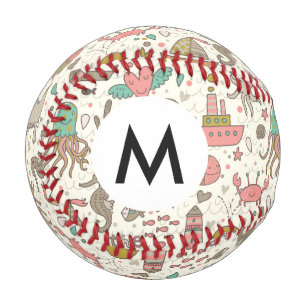 Balle De Baseball Drôle Motif D'Été Avec Navires