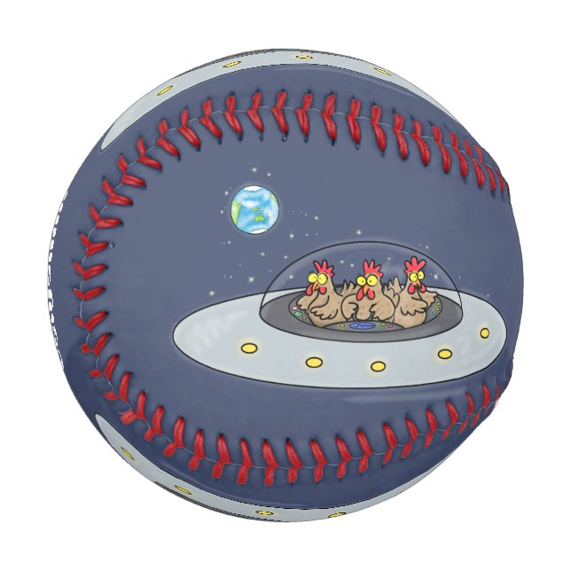 Balle De Baseball Drôle poule dans l'espace dessin animé (Devant Gauche)