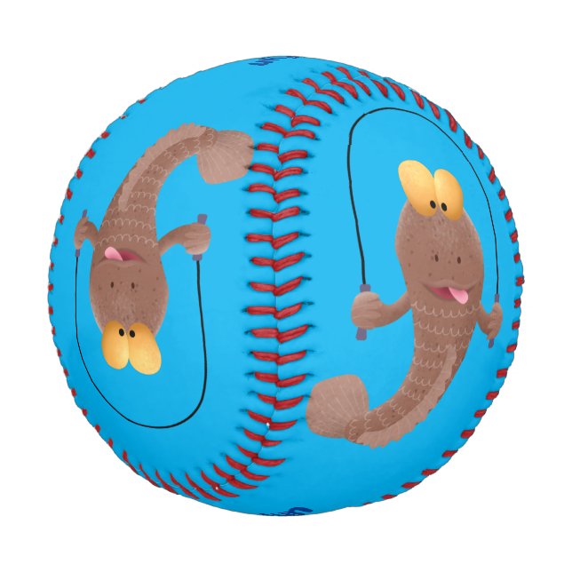Balle De Baseball Drôle sauter boudskipper poisson dessin animé (Angle)