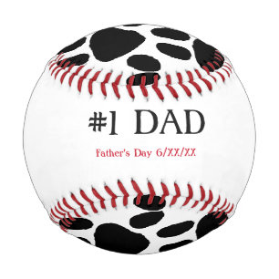 Balle De Baseball Du chien noir et blanc #1 Papa Baseball