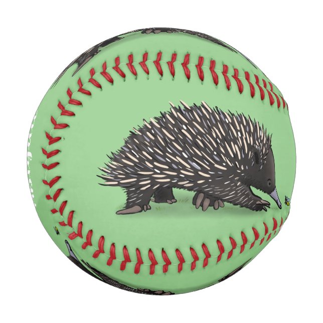 Balle De Baseball Echidna mignonne avec dessin animé d'abeille (Devant Gauche)