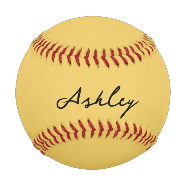 Balle De Baseball Écriture dorée personnalisée simple (Devant)