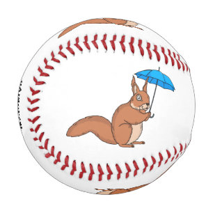 Balle De Baseball Écureuil rouge mignon avec dessin animé parapluie