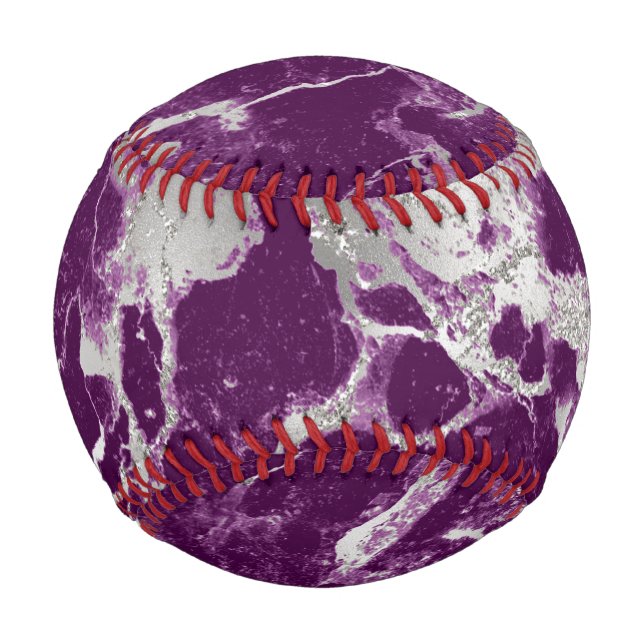 Balle De Baseball Élégant Chic Violet Violet Abstrait Motif (Devant)