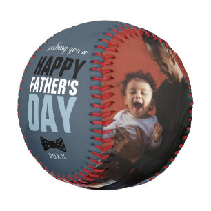 Balle De Baseball Elégant Happy Fête des pères Famille Photos Bowtie