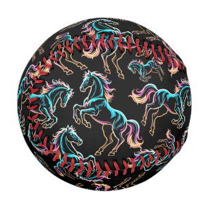 Balle De Baseball Enseigne au néon Cheval Style Rétro Glitch