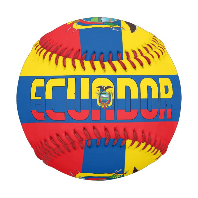 Balle De Baseball Equateur Drapeau et blason Patriotique (Devant)