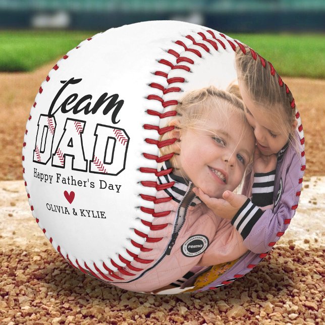 Balle De Baseball Équipe Papa Photo Personnalisée Baseball (Team Dad all the way!)
