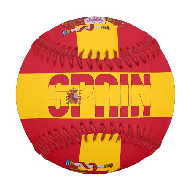 Balle De Baseball Espagne Drapeau et blason Patriotique (Devant)