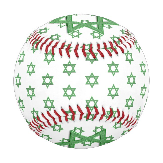 Balle De Baseball Étoile verte de David sans couture (Devant)
