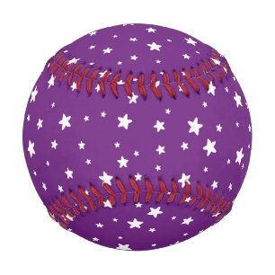 Balle De Baseball Étoiles blanches sur baseball violet