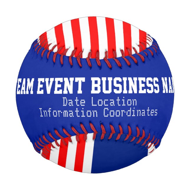 Balle De Baseball Etoiles Et Bandes Ciblées Mod Personnalisées (Dos)