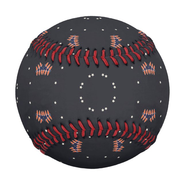 Balle De Baseball Étoiles et motif d'engin spatial unique (Dos)