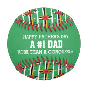 Balle De Baseball Fête des pères #1 NUMÉRO 1 DRAPEAU DAD Dominica