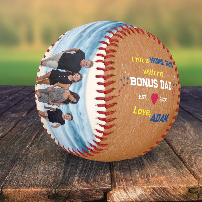 Balle De Baseball Fête des pères Bonus Papa Stars Photo (Créateur téléchargé)