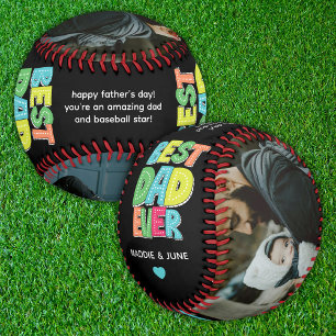 Balle De Baseball Fête des pères colorée moderne Meilleur papa Jamai