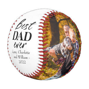 Balle De Baseball Fête des pères de baseball en typographie noire et