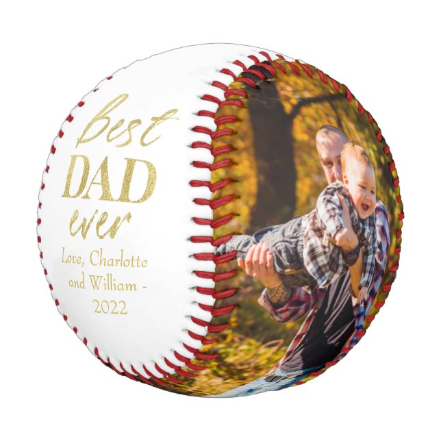 Balle De Baseball Fête des pères de baseball Gold Foil (Angle)