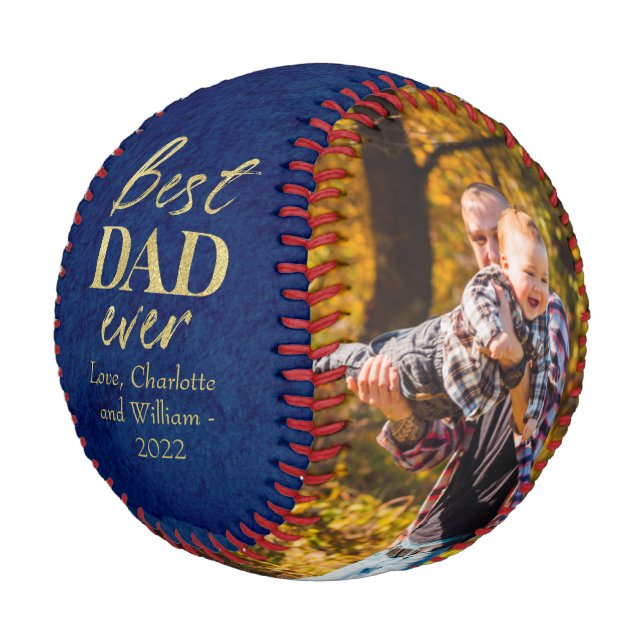 Balle De Baseball Fête des pères de baseball Gold Foil (Angle)