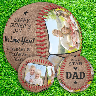Balle De Baseball Fête des pères photo vintage All Star DAD Custom 4