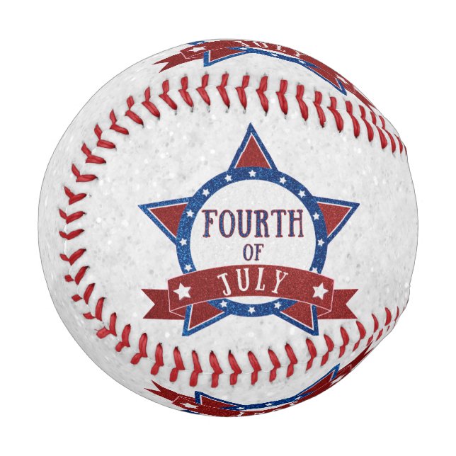 Balle De Baseball Fête du 4 juillet pailletée (Devant Gauche)