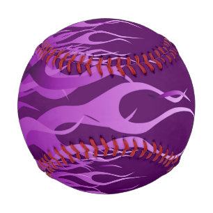 Balle De Baseball Flammes de course violet cool sur fibre de carbone