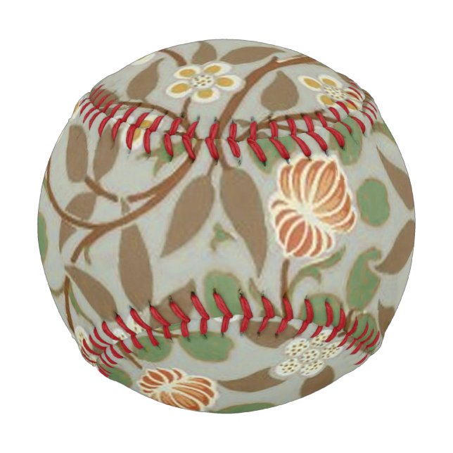 Balle De Baseball Fleur botanique de trèfle William Morris (Devant)