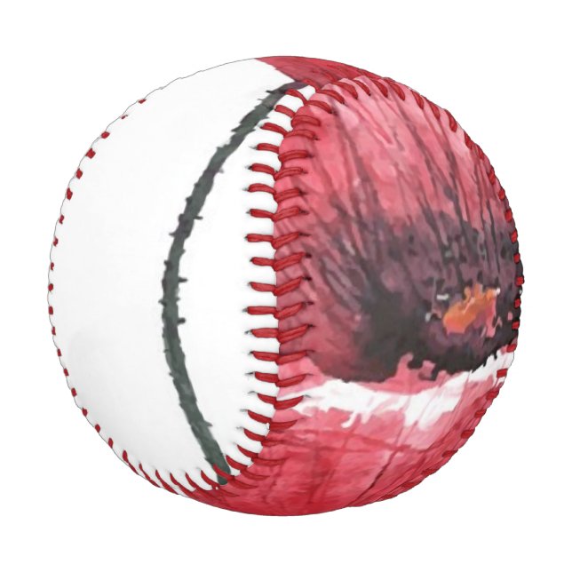 Balle De Baseball Fleur de pavot, aquarelle (Angle)
