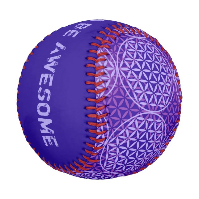 Balle De Baseball Fleur de vie - motif de timbre - violet (Angle)