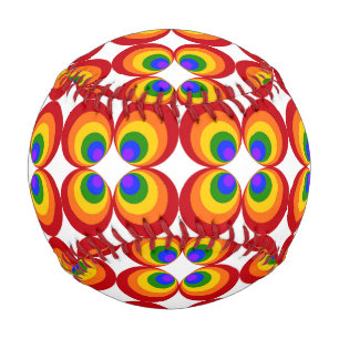 Balle De Baseball Fleurs arc-en-ciel psychédéliques